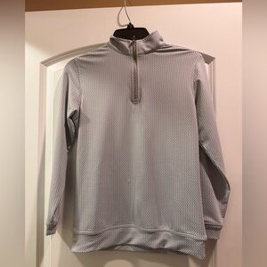 Peter Millar Gray Quarter-Zip Pullover 8/10